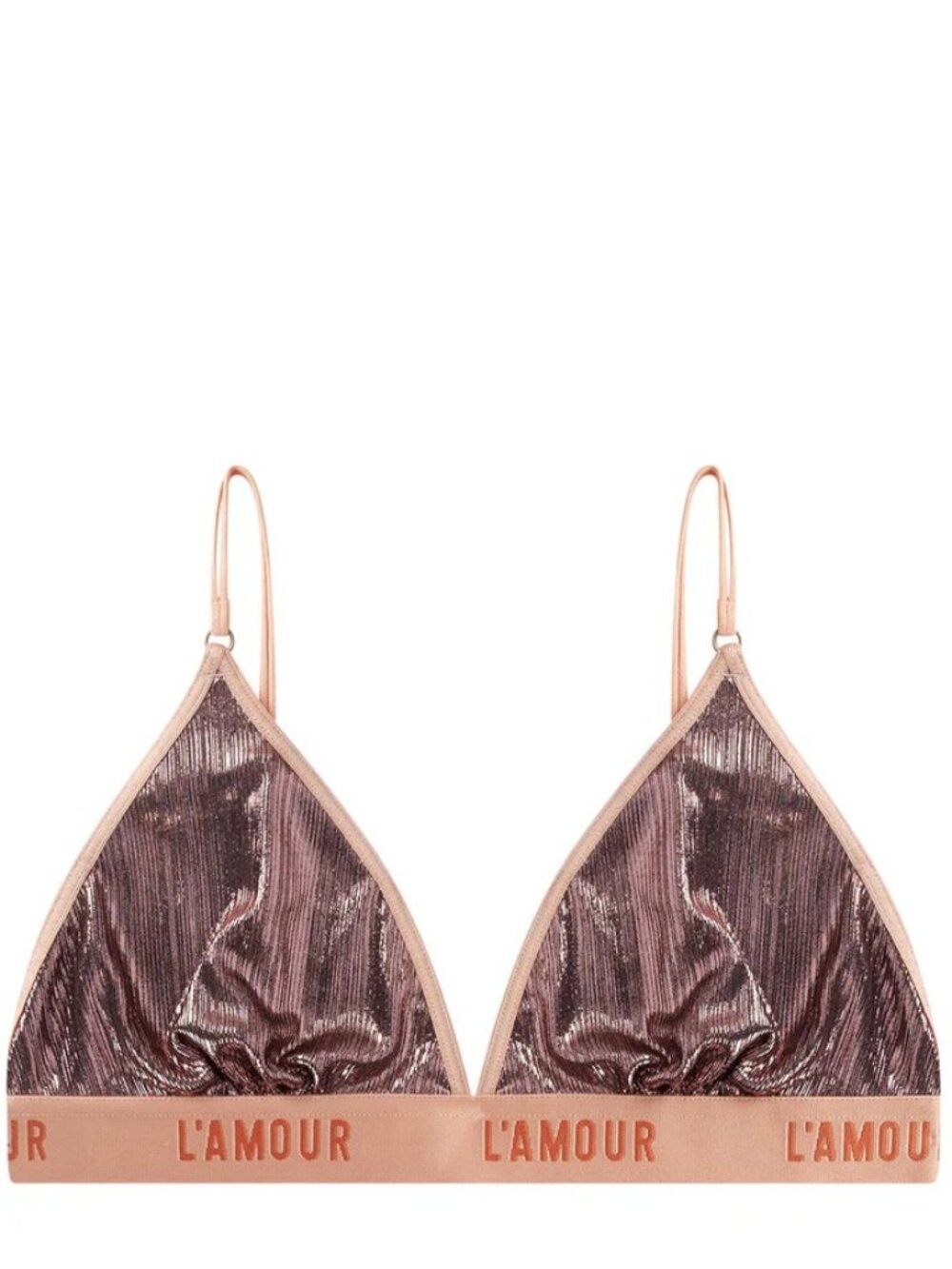 Anthropologie Love Stories Uma Bra 32A/B Purplish Pink Metallic Lamé